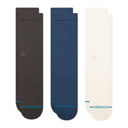 Stance Icon 3 Pack Mid Cushion Crew Socks | Stance