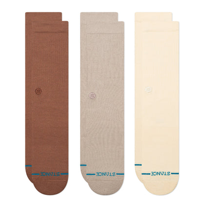 Stance Icon 3 Pack Mid Cushion Crew Socks | Stance